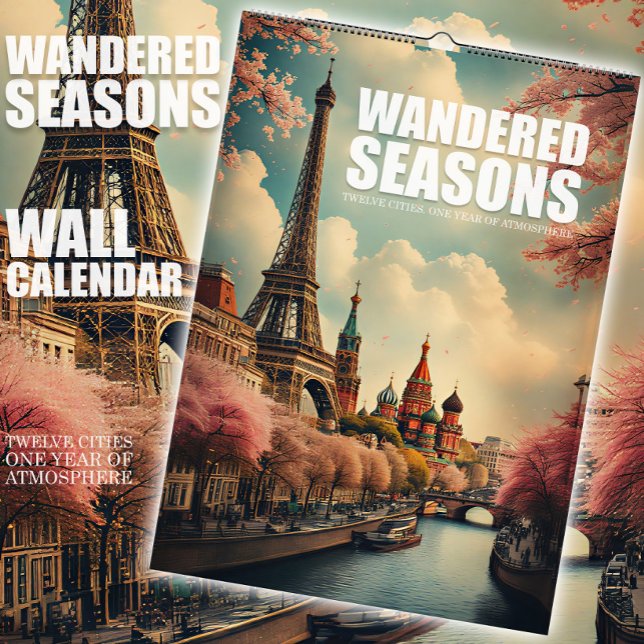 Calendário de Parede de Viagem com 12 Cidades e Es (Travel Wall Calendar with 12 Cities and Seasons | Digital Art City Travel Calendar, Wanderlust World)