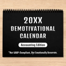 Calendário de Parede Desmotivacional 20XX para Con