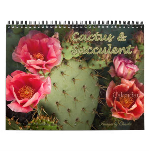 Calendário de Parede do Cactus & Succulent Flower