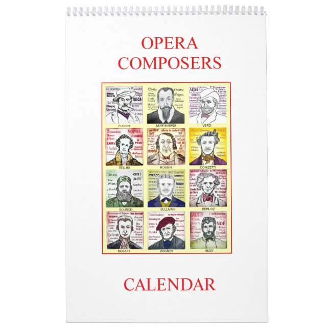 Calendário de parede do COMPOSERS OPERA (Capa)