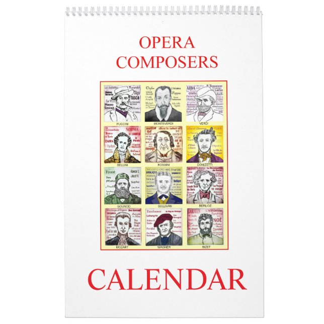 Calendário de parede do COMPOSERS OPERA (Capa)