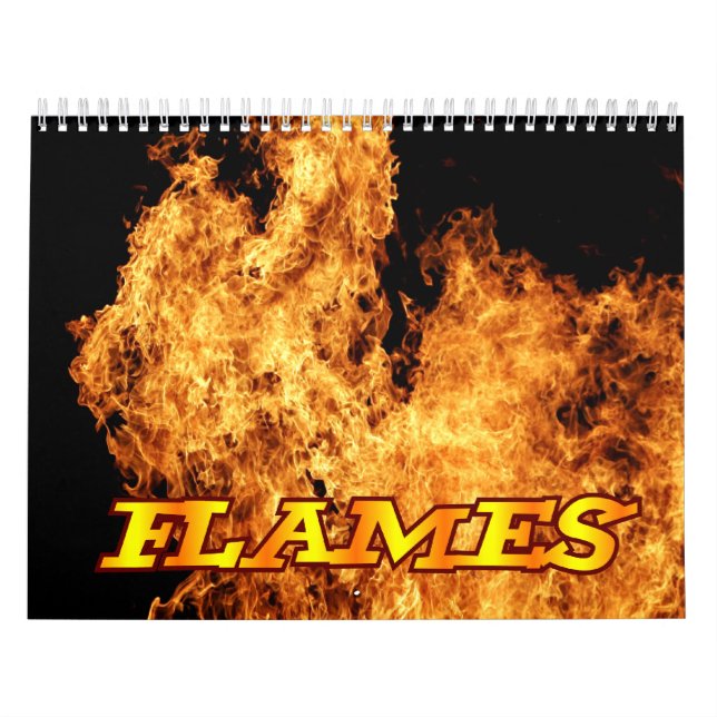 Calendário de parede do fogo das chamas (Capa)