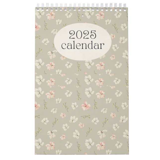 Calendário de Parede do Pastel Floral 2025 (Capa)
