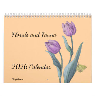 Calendário de Parede Flor Fauna 2026