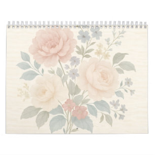 Calendário de Parede Floral Vintage 2026