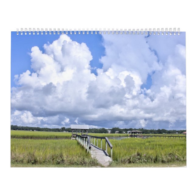 Calendário de Parede Grande da Ilha de Pawleys Des (Capa)