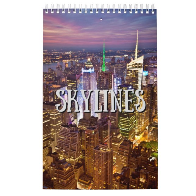 Calendário de Parede Mensal do Skyline da Cidade (Capa)