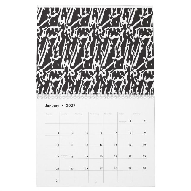 Calendário de Parede Minimalista Abstrato Moderno (Jan 2027)