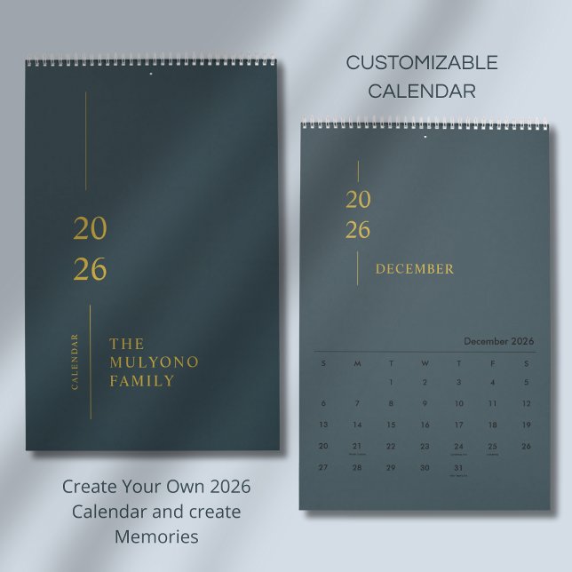 Calendário de Parede Minimalista Moderno 2026 (Criador carregado)