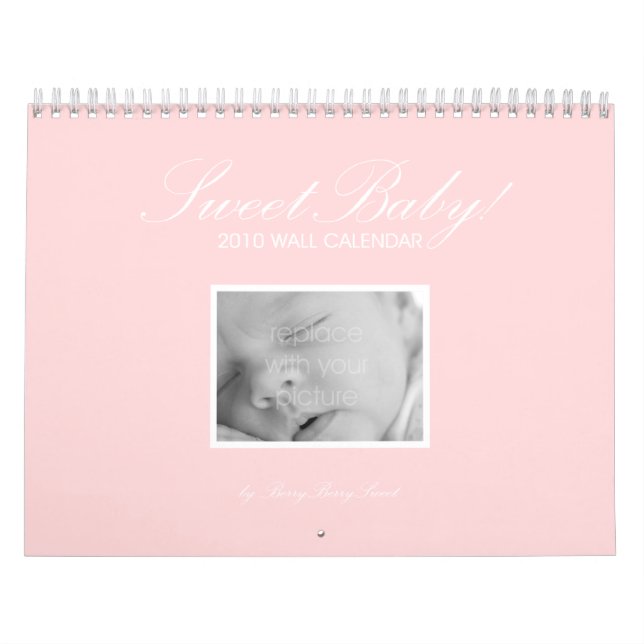 Calendário de Parede Personalizada do Sweet Baby - (Capa)