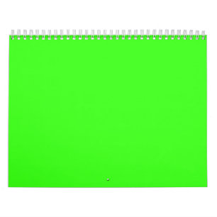 Calendário de Parede Personalizado Verde Neon