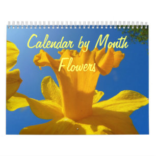 Calendário de Parede por Mês com Flores