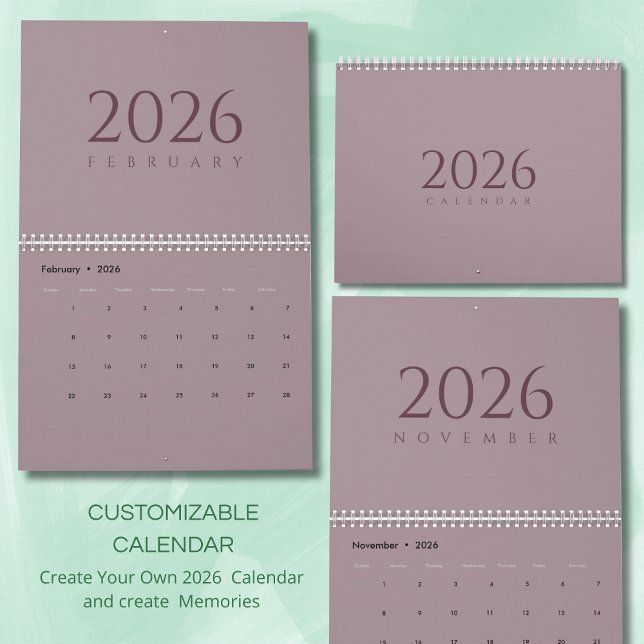Calendário de Parede Tons Neutros Minimalista (Criador carregado)