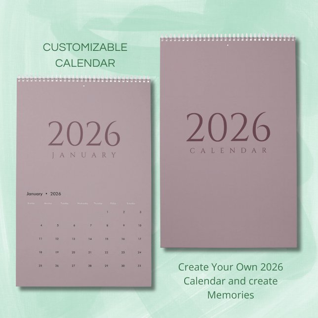 Calendário de Parede Tons Neutros Minimalista (Criador carregado)