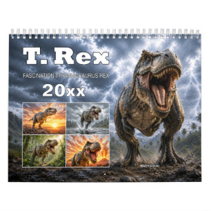 Calendário de Parede Tyrannosaurus Rex