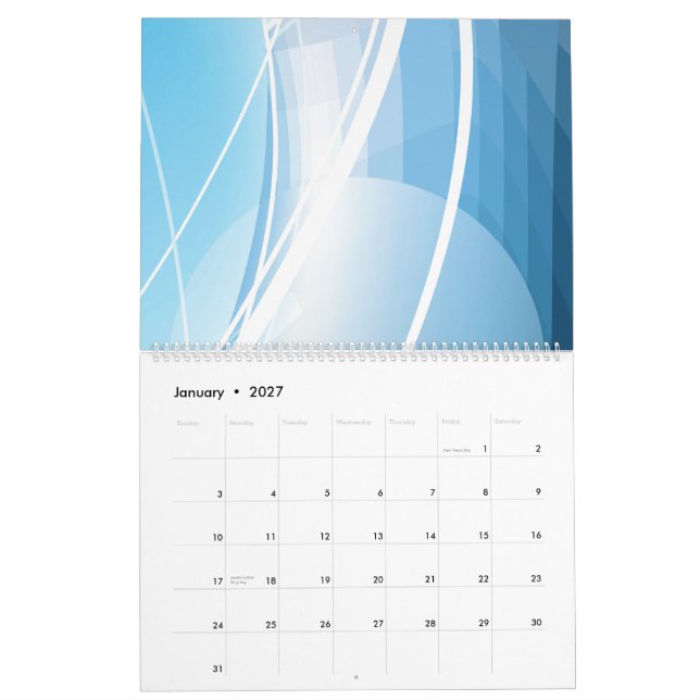Calendário de Paredes de Abstrações Digitais (Jan 2027)