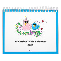 Calendário de Pássaros Caprichosos de 2026 . . .