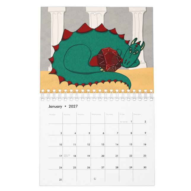 Calendário de Pedras Preciosas & Dragões (Jan 2027)