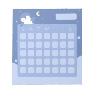 Calendário de Pinguim Fofo Bloco de Notas