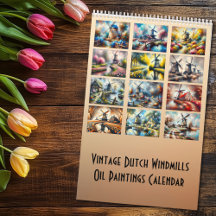 Calendário de Pinturas a Óleo de Moinhos de Vento 