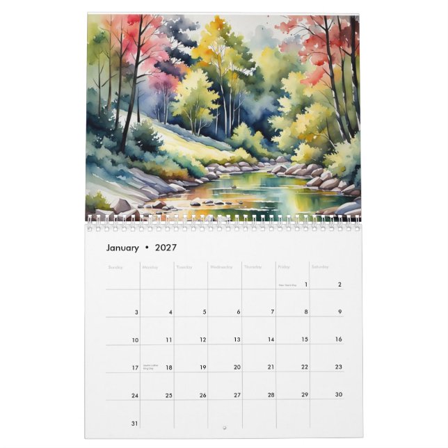 Calendário de Pinturas da Natureza (Jan 2027)