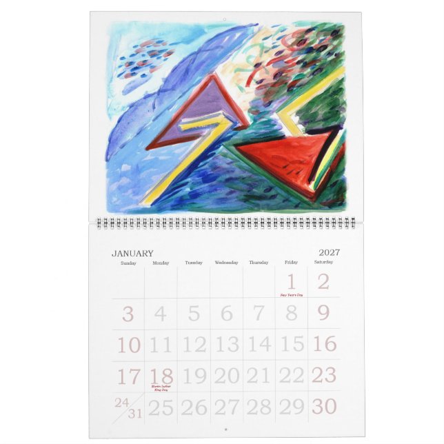 Calendário de Pinturas de abstrato (Jan 2027)