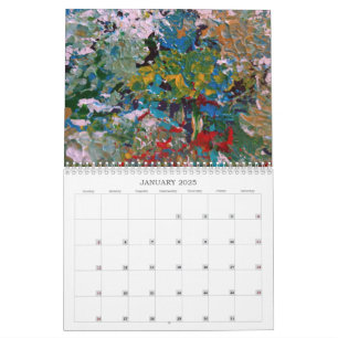 Calendário de pinturas de abstrato art para 2025