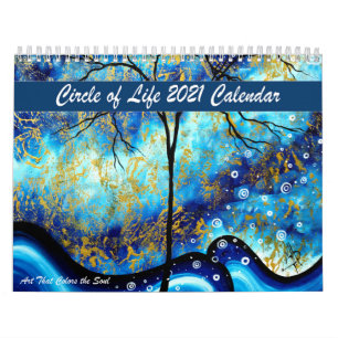 Calendário de Pinturas em Árvore Bela e Colorida