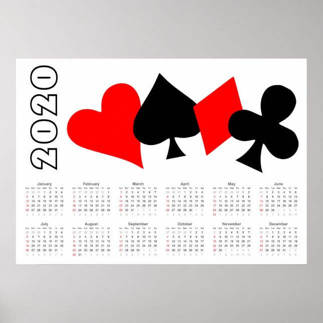 Calendário de Poker 2020 Poster (Frente)