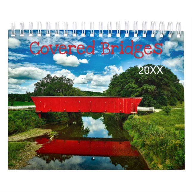 Calendário de Pontes Cobertas | Ano Editável (Capa)
