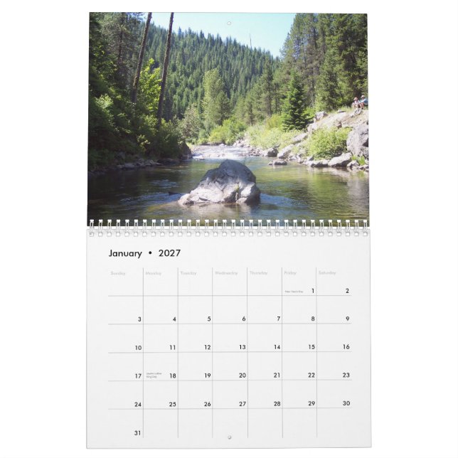 Calendário de pontos cénicos da pesca com mosca de (Jan 2027)