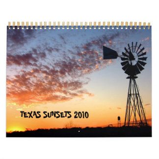 Calendário de Pôrs do sol do Texas 2010