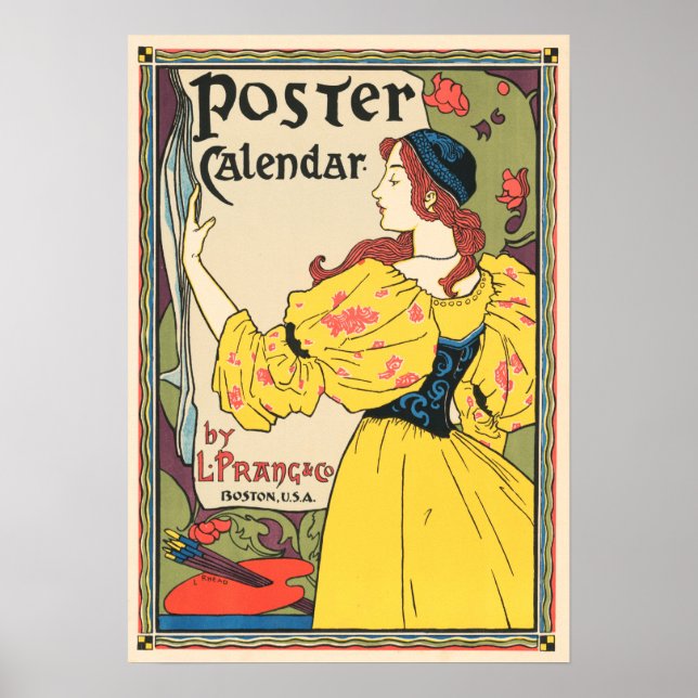 Calendário de Poster da Revista L PRANG & CO Louis (Frente)