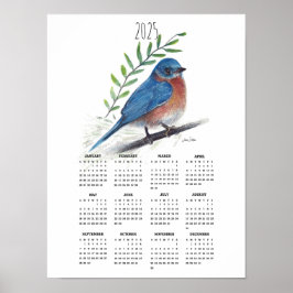 Calendário de Poster de Ramificação do Bluebird 20