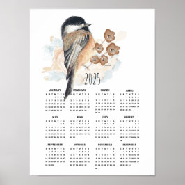 Calendário de Poster Sweet Chickadee 2025
