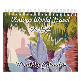 Calendário de Pôsteres de Viagens Antigas pelo Mun