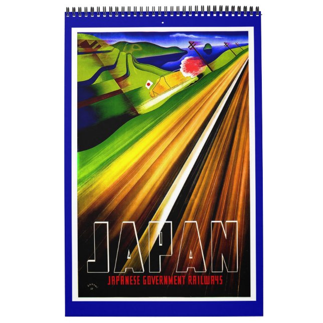 Calendário de Pôsteres de Viagens Antigas Simples (Capa)