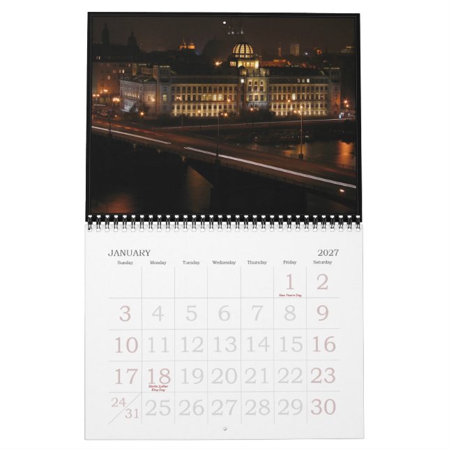 Calendário de Praga 2010 da noite (Jan 2027)