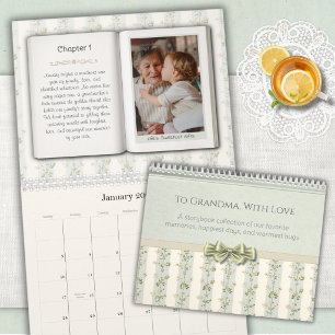 Calendário de Presente de Floral Vintage para a Vo