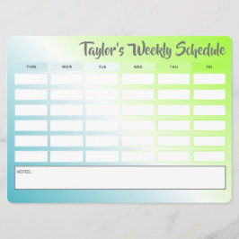 Calendário de Programação Semanal Personalizada