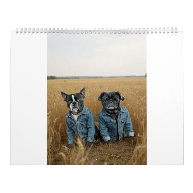 calendário de pug e Boston terrier (Capa)