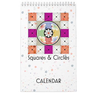 Calendário de quadrados e círculos