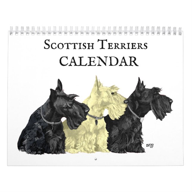 Calendário de SCOTTIES Trigo e Preto (Capa)