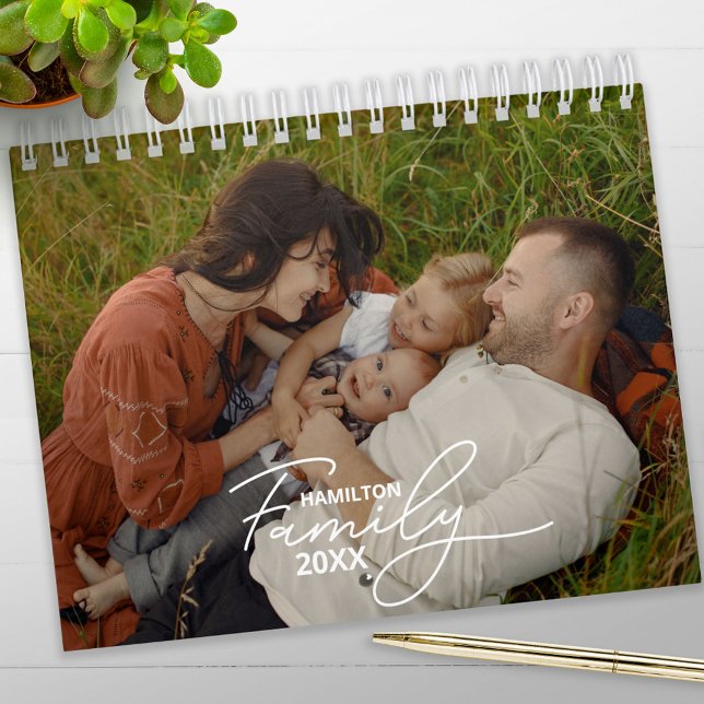 Calendário de Script Chic com Foto Personalizada d (Criador carregado)