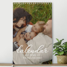 Calendário de Script de Foto Chic Personalizado da