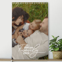 Calendário de Script de Foto Chic Personalizado da