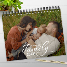 Calendário de Script de Foto Chic Personalizado da