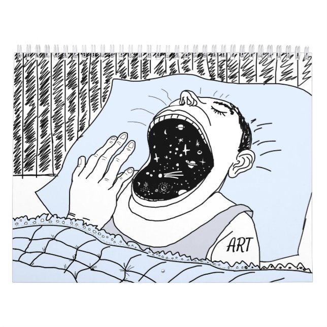 Calendário de Script Elegante Moderno Astronômico (Capa)