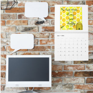 Calendário de Script Inspiracional Ilustrado