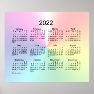 Calendário de Shimmer Wall 2022 por Janz Impressão